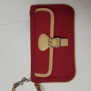 Small clutch red and tan